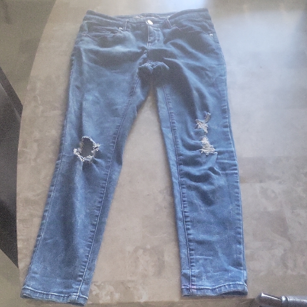 Women’s Distressed Skinny Jeans - Blue
